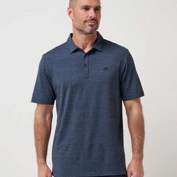 Travis Mathew Other - Travis Mathew Heathered Navy Short Sleeve Performance Polo